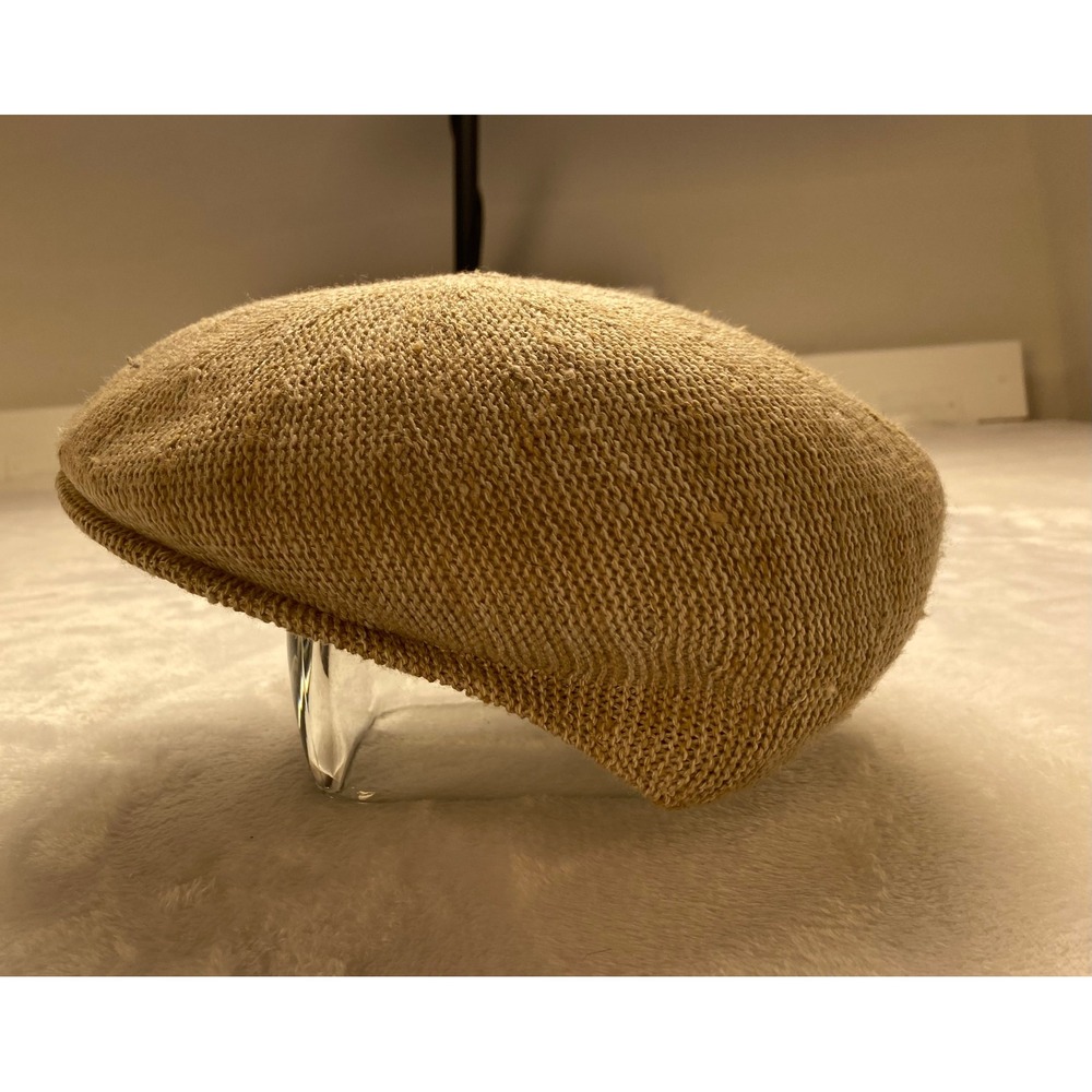 Kangol Design Flat Cap Mens Medium Tan Beige Knit Ivy Hat MadeEngland Vintage - Picture 7 of 9